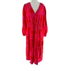Kate Spade x Target Women's Red & Pink Floral Linen Blend Dress Size XL NEW